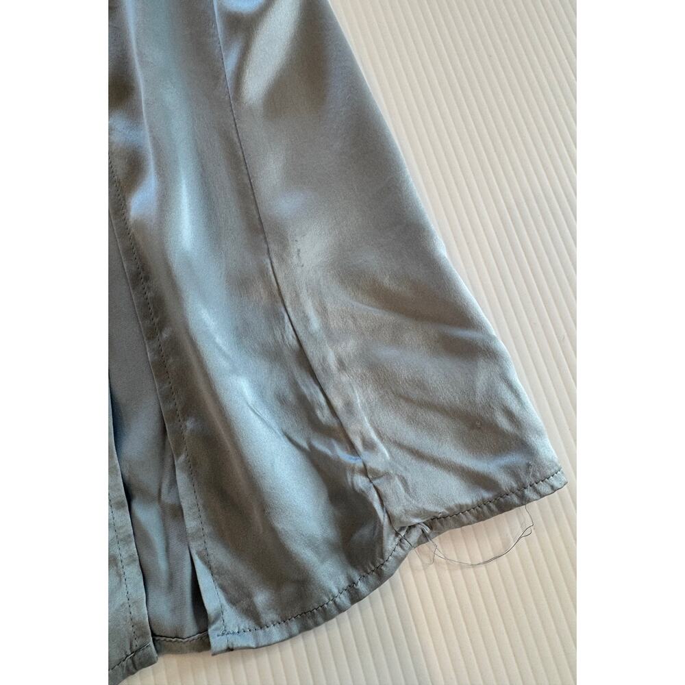 Reformation Barrow Silk Satin Strapless Maxi Dress Ice Blue 2 XS Slit Formal - Picture 7 of 16
